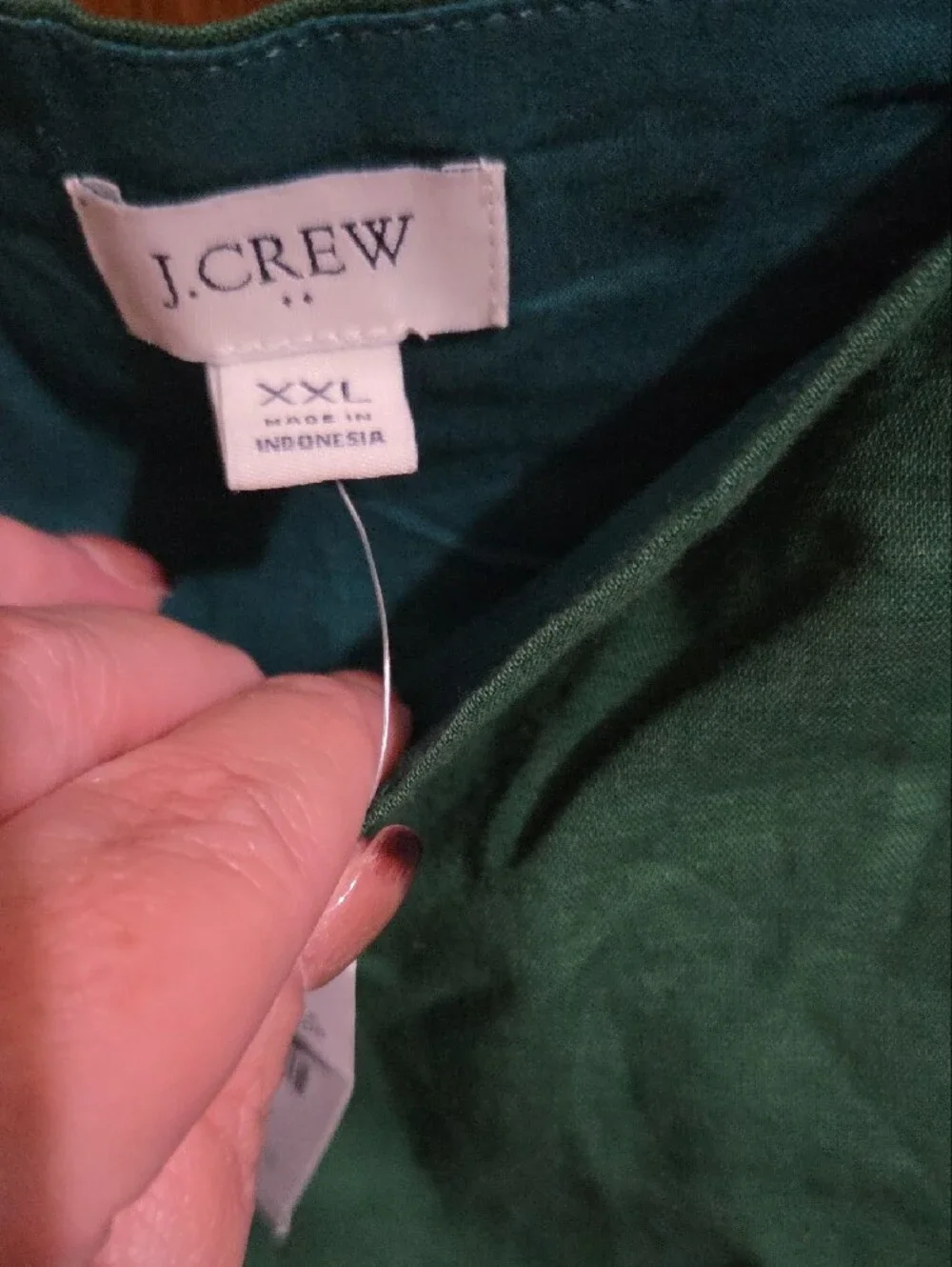 J. Crew Deep Green Square Neck Tank with Wide Straps
